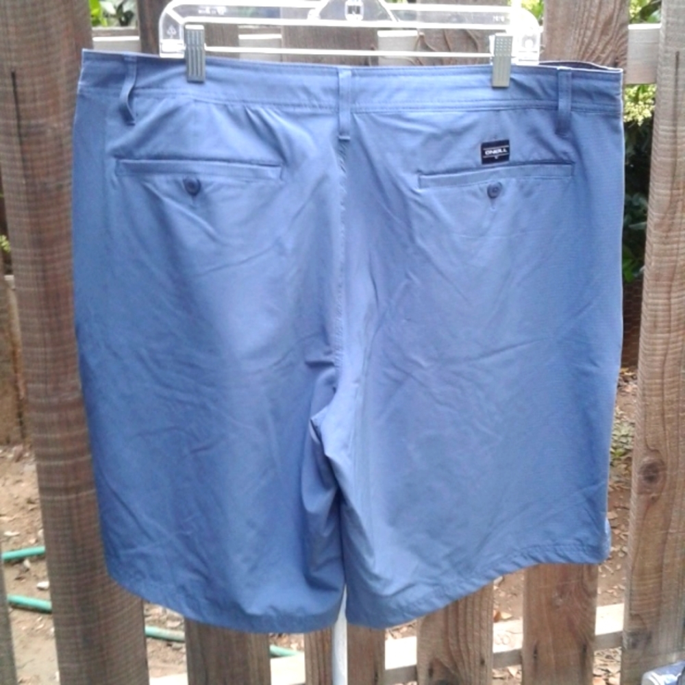 Men's shorts light blue grayish thin stripes very good condition size 40